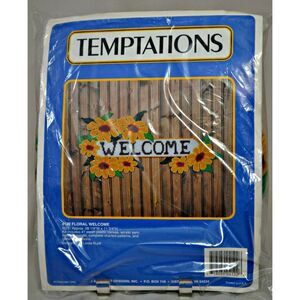 vintage J&L Temptations cross stitch kit‎ 4122 Floral Welcome craft set